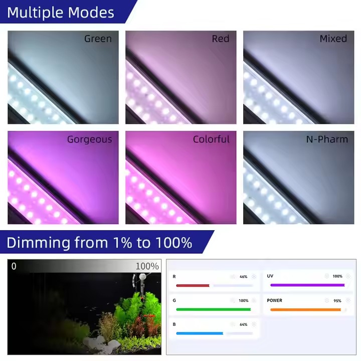 إضاءة حوض السمك WEEK AQUA سلسل - مراجعة Planted Aquarium Uv Light وسعره