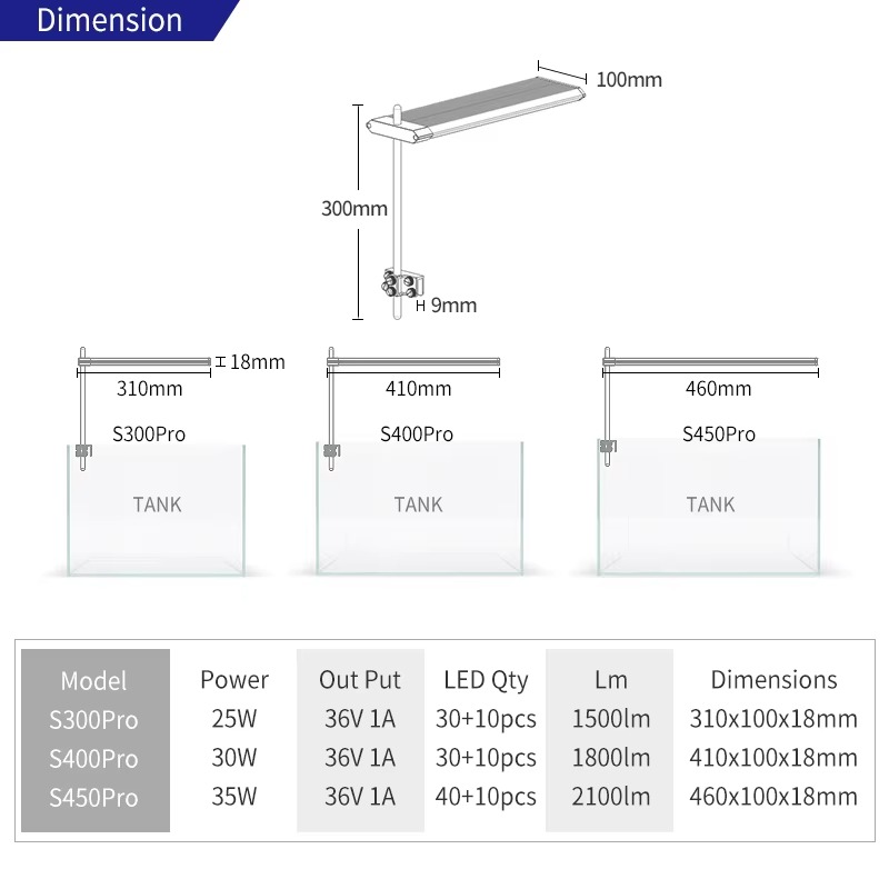 مصباح حوض السمك S450 بقوة 35 و - مراجعة Planted Aquarium Uv Light وسعره