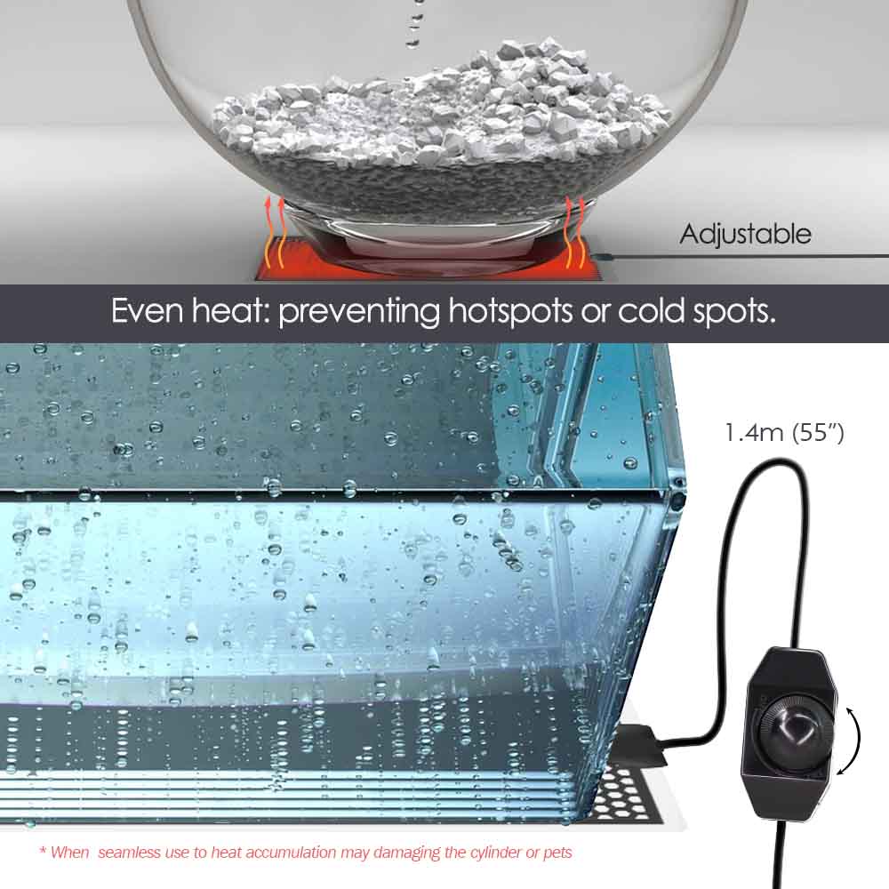 5-20 واط الزواحف الحرارة حصيرة - مراجعة Planted Aquarium Heater وسعره